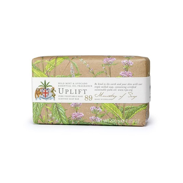 Ministry of Soap Natural Wellbeing Wrapped Soap Uplift, Naturally Coloured,