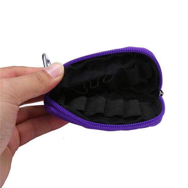 Purple (Without Bottle) Portable Small Essential Oils Keychain Pouch Kit