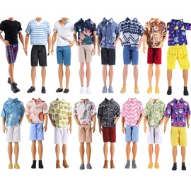 E-TING 3 Sets Casual Wear T-Shirt Jackets Pants Pack Clothes with 3 Pairs Shoes for 12 inch Doll