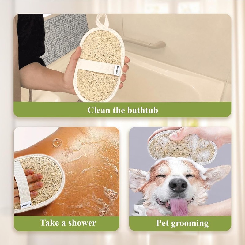 Esponja de Lufa Egipcia Natural Firstwon: Exfoliación Corporal Profunda