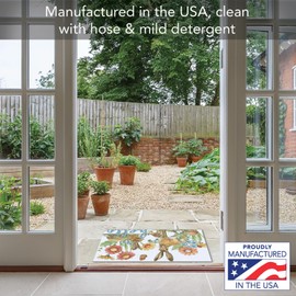 Counterart Garden Bunnies Indoor/Outdoor Entryway Floor Mat Manufactured in The USA Low Profile, Protective Non-Skid Rubber Backing, Easy to Clean 29.5" by 17.75"