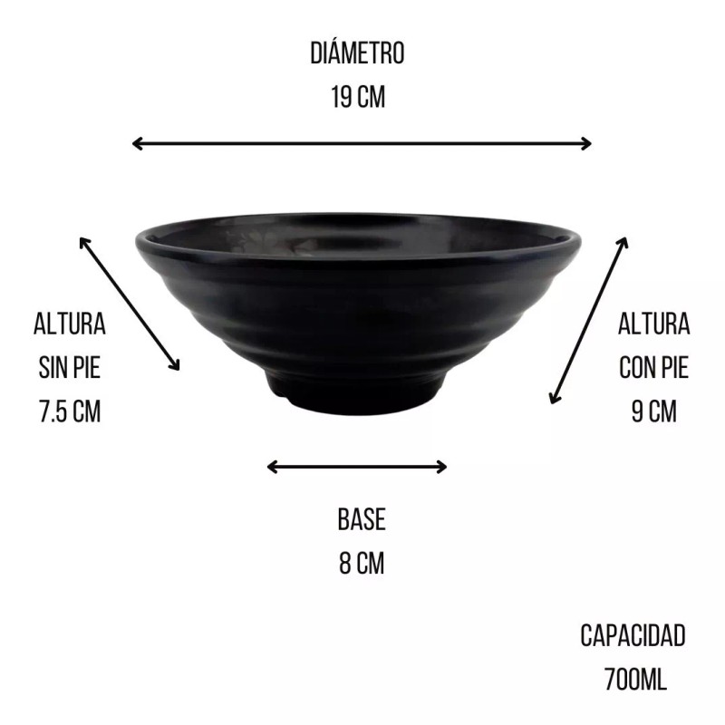Anforama Vajilla Redonda Negra Tipo Plastico De Melamina 4 Personas