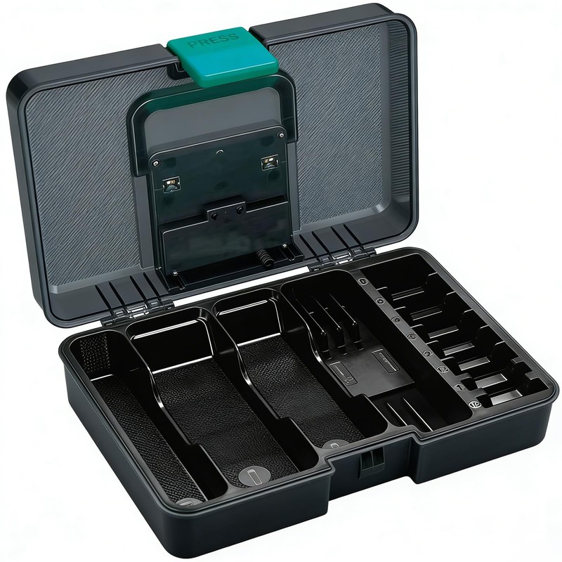 VGR 840 Barber Tool Storage Box with 365nm Light Technology,