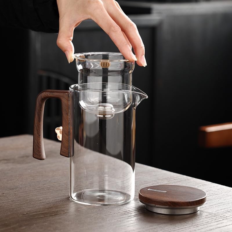Enchanti Magic Tea Pot, 720ML Water Separation Glass Teapot with