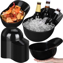 Tanlade 72 oz Large Plastic Baseball Helmet Bowl Baseball Hats Bowls Snack Ice Cream Dessert Helmet Cups for Birthday Worker Construction Popcorn Chip Party Favor(Black,12 Pcs)