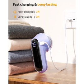 Rechargeable Fabric shaver，Lint Remover with Digital Display 3-speed adjustable