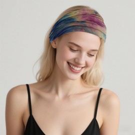 Flomiara Stirnbänder für Damenhaar, Farbverlauf, geknotete Stirnbänder für Erwachsene, modisch, Yoga, Workout, Haarbänder, Stoff, elastisch, Turban-Stirnband, Sport, Laufen, Kopftuch, Haar-Accessoire