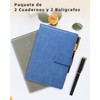 Paquete de 2 Cuadernos de Notas A5 con Bolígrafos, Cuaderno