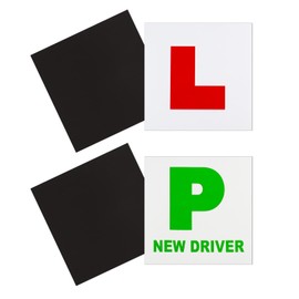 2 Pcs Magnetic P Plates & 2 Pcs L Plates for Car Magnetic New Driver Stickers, Weatherproof Learner Plates Stickers for New Pass Drivers Gifts(Red and Green)