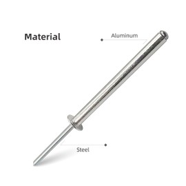 40pcs Aluminum Long Blind Rivets,Long Split Rivets, Pack of 40 (Silver) (3/16"x1-49/64"(M4.8x45mm))