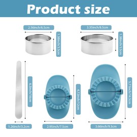 3Pcs Dumpling Maker Press with 3 Dough Cutter and Stuffing Spoon, Pierogi Maker Press Empanadas Press Mold Set DIY Manual Wrapper for Stuffed Pierogi Pastelitos Wonton