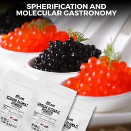 Sodium Alginate Powder, Food Grade Bulk Powder for Thickening, Non-GMO and Vegan, 4 oz Bag