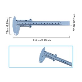 ThtRht 6 Pack Mini Caliper Plastic Vernier 80mm +150mm Sliding Gauge Ruler mm/in Scale Measure Tool for Student Office House Shop Workspace School Jewelry (3 Inch + 6 Inches Black White Red)