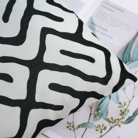 Pyonic Pack of 2 Decorative Throw Pillow Covers Geometric Black and White Pillow Covers 18 x 18inch Modern Abstract Square Cushion Case for Sofa,Bed,Living Room