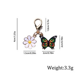ChungLong0593 Butterfly Daisy Enamel Keychain - Thank You Gift for Teacher/Mentor Backpack/Purse Key Ring for Women-H