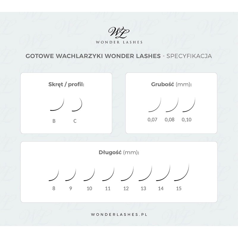 WL Wonder Lashes Ready-to-Use Eyelash Fans 10-in-1 for Professional 0.1