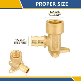 30-Pack GUOFIS PEX A Expansion Brass Fittings,1/2"x1/2" NPT Female PEX-A Drop Ear Elbow Only for Pex-a Tubing(ASTM F1960)
