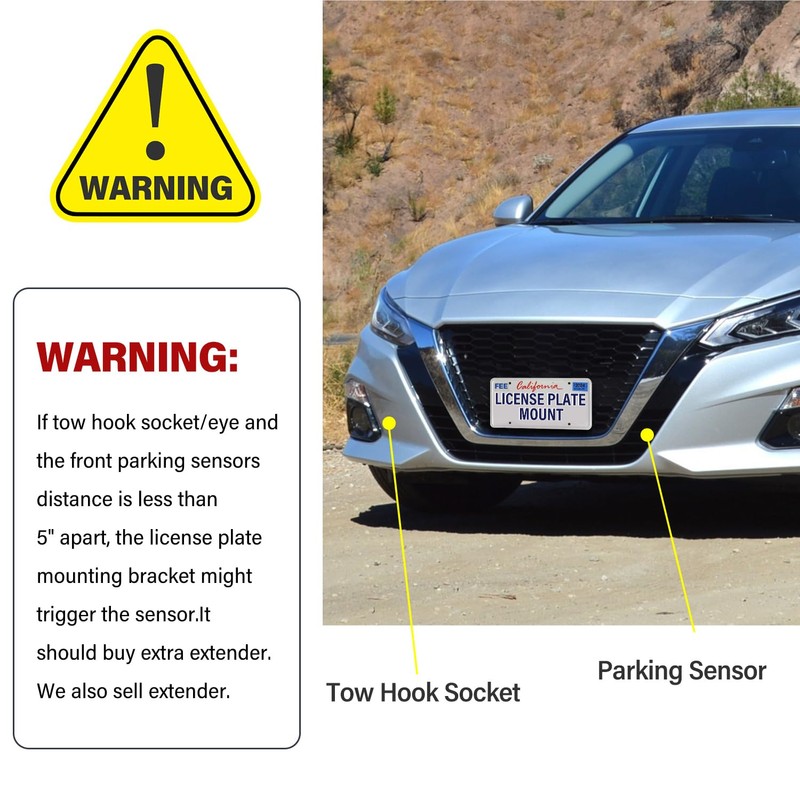 License Plate Holder Front Bumper Mount Bracket Compatible with Nissan