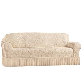 Collections Etc Textured Leaf Design Ruffled Skirt Slipcover