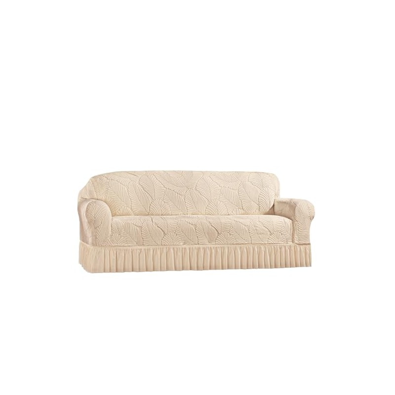 Collections Etc Textured Leaf Design Ruffled Skirt Slipcover