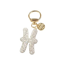 ChungLong0593 Shiny Zodiac Diamond Keychain Creative Astrology Pendant Gift for Women Wallet Key Tote Bag Accessories - Pisces