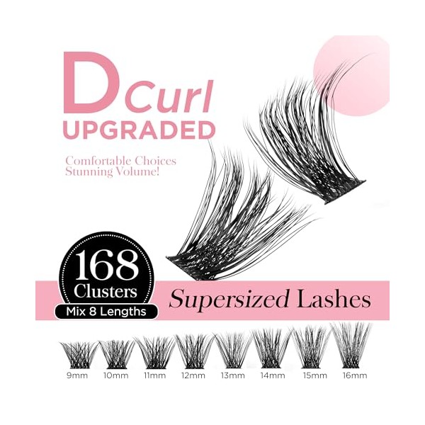 BEYELIAN BEYELIAN Lashes Clusters D Curl 168pcs 9-16mm Cluster Lashes
