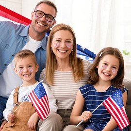 Red White and Blue Body Glitter Set - 4th of July Outfit Accessories for Women & Kids, USA Flag Face Glitter with Glue, 4 Jars Holographic Chunky Patriotic Hair Glitter Sequins for Independence Day