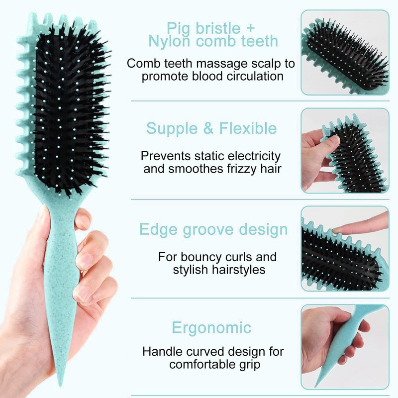 SOZOMO Cepillo para rizos, Cepillo Para Cabello Rizado Para Mujeres,cepillo