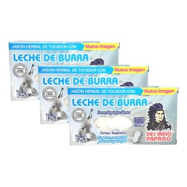 Jabón Facial Leche De Burra Del Indio Papago 125g Pack3