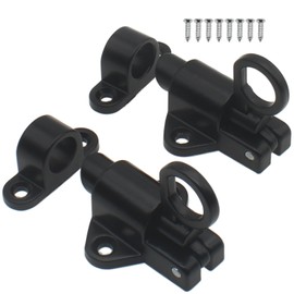 OZXNO Self-Closing Latches Spring Door Lock Aluminum Alloy Black Resilient Bolt Latch Spring Barrel Slide Door Lock with Screws (2pcs)