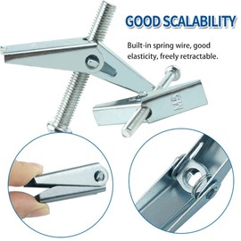 Plasterboard Spring Toggles Hollow Wall Cavity Wall Mounting Spring Toggle Anchor with Screw Pack of 20