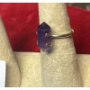 Natures Creations Stackable Amethyst crystal point sterling silver ring size