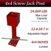 4x4 Screw Jack, Adjustable House Floor Jacks for Leveling, 14.5"