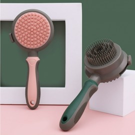 Dog One-Touch Massage Bath Brush for Pets Grooming Green