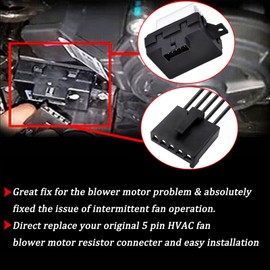 Micarun 5 Pin AC Fan Blower Motor Resistor Connector Pigtail Plug Wire Harness Fit for Ford Fusion Lincoln MKZ Hybrid Mercury Milan Replaced WPT1285 12167129 1P1644 PT795, CU2Z14S411AMA EC1116 PT1117