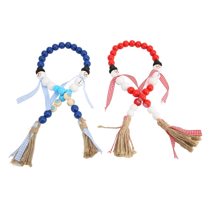 Wooden Bead String DIY Christmas Party Decoration Wall Hanging Long