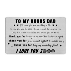 Jzxwan Bonus Dad Gifts from Daughter - Thank You Bonus Dad Birthday Card, I Love You 300 Stepdad Present