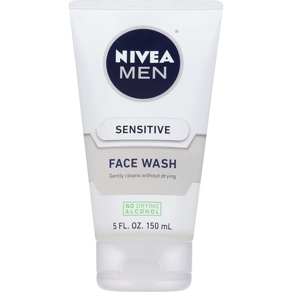 NIVEA Men Sensitive Face Wash - Cleanses Without Drying Sensitive Skin - 5 fl. oz. Bottle