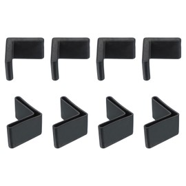 PATIKIL Leg Pads l Shape 1.6" x 1.6", 8pcs Furniture Leg Cover Protectors l Shaped Rubber Furniture Angle Iron Caps, Black