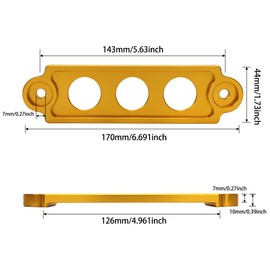 TOMALL Battery Tie Down Bracket for Car Aluminum Alloy Battery Mount Bracket Hold Lock Car Accessories for Honda Civic Acura CRV (Gold)