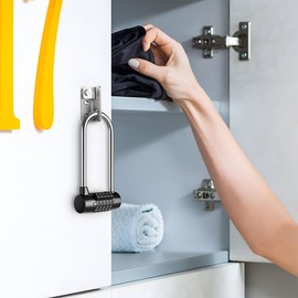 JZS Long Shackle Combination Lock 4 Digit Outdoor Waterproof Padlock with Resettable Code for School Gym Locker