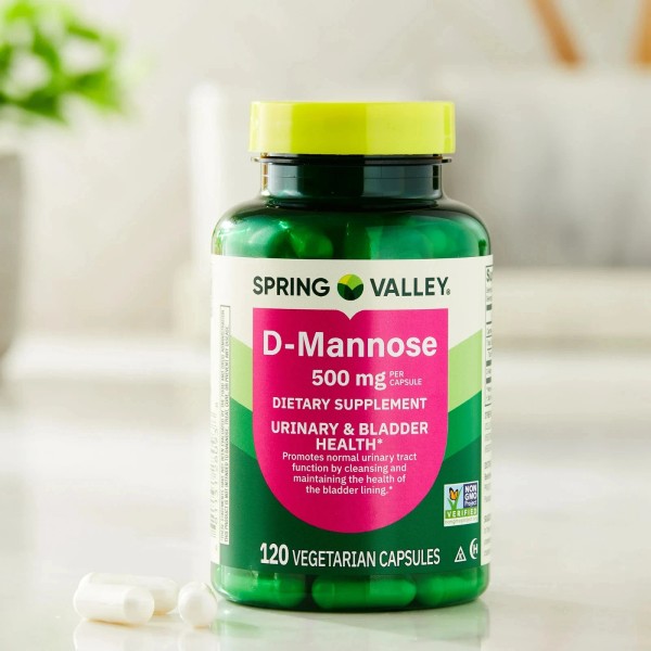 Spring Valley D-Mannose 500mg Urinary Tract Support Capsules – 120