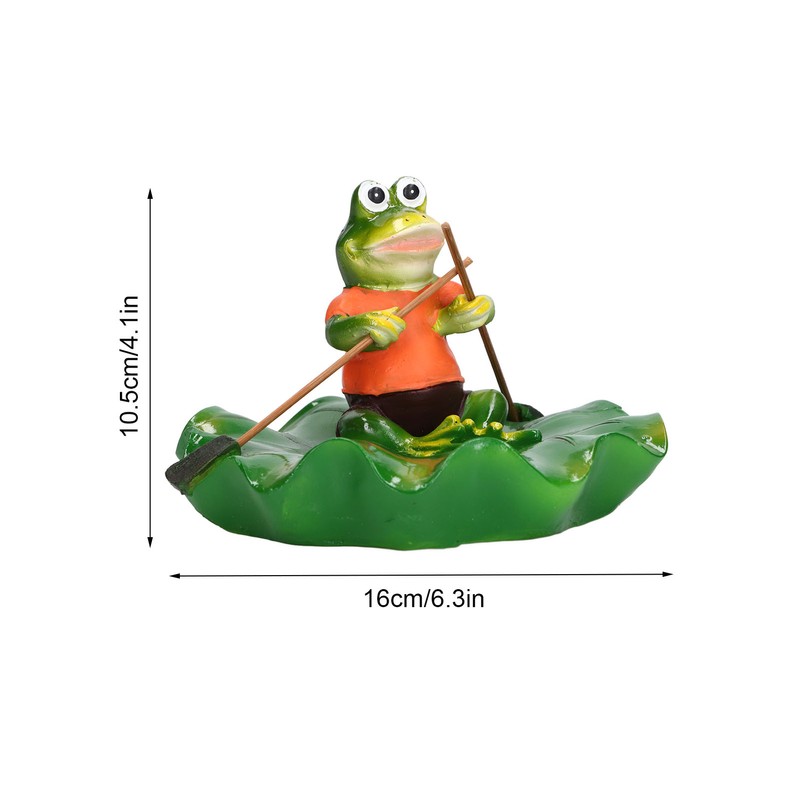 Simulation Resin Floating Lotus Leaf Frogs Ornament Fish Pond Fountain