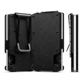 VULKIT Wallet for Men Slim Wallet with Money Clip, RFID Blocking Metal Wallet, Card Holder Mens for 15+ Cards