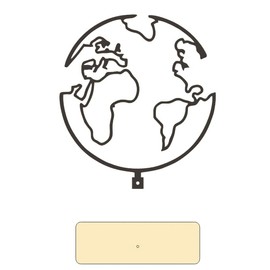 Travel Theme Classroom Metal Globe Decor 5.51 x 6.14 inches, Tabletop World Map Ornament Decor with Wooden Stand, Travel Themed Gifts, Minimalist Shelf Decor, World History,Geography Classroom Decor