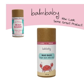 Mad Rash Diaper Balm with Zinc by Balm Baby – Natural Diaper Rash Cream & Multipurpose Baby Skin Ointment with Calendula, Vegan - Soothing, Healing, Moisturizing – Newborn Cradle Cap
