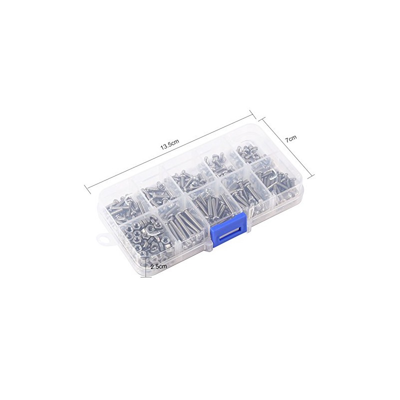 340 piezas Juego de tornillos con tuercas surtidos Tornillos de
