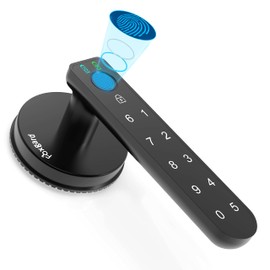 Foxgard Smart Fingerprint Door Lock, Biometric Door Lock, Electronic Door Knob with Keypad,Smart Door Knob with 100 Fingerprints, 50 Codes for Home,Bedroom, Office(Round)