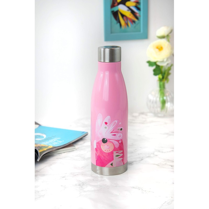Maxwell & Williams Insulated Water Bottle, Galah Design, Pink, 500