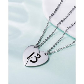Yooborn 13 Half Heart Friendship Matching BFF Necklaces For 2 Girl Bestie Sister TS Reputation Red Speak Now Inspired Stuff Bestfriend Necklace 2 Jewelry Merch Gift For Swifties Music Lover Fans.